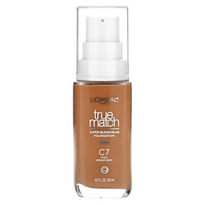 L'Oréal, True Match, super mischbare Foundation, C7 Cool Medium Deep, 1 Fl Oz (30 ml)