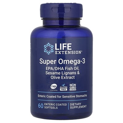 Life Extension, Super Omega-3 EPA/DHA Rybna Oliwa, Lignany Sezamowe & Ekstrakt Oleju z Oliwek, 60 Enteric Coated Softgels Life Extension, Super Omega-3 EPA/DHA Rybna Oliwa, Lignany Sezamowe & Ekstrakt Oleju z Oliwek, 60 Enteric Coated Softgels