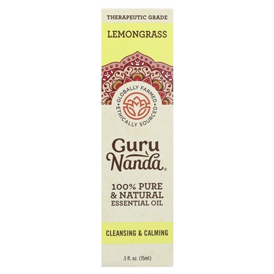 Gurunanda, 100% czysty i naturalny olejek eteryczny, trawa cytrynowa, 0,5 fl oz (15 ml)