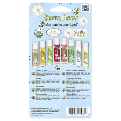 Sierra pszczoły, pakiet kombi organicznych do ust, 8 paczek, 0,15 uncji (4,25 g) każdy Sierra pszczoły, pakiet kombi organicznych do ust, 8 paczek, 0,15 uncji (4,25 g) każdy