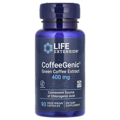 Life Extension, Kaffee, Grüner Kaffee-Extrakt, 400 mg, 90 vegetarische Kapseln
