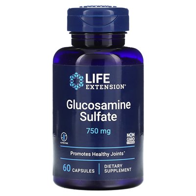 Rozszerzenie życia, siarczan glukozaminy, 750 mg, 60 kapsułek