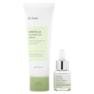 Zestaw pielęgnacji skóry iunik, Centella Edition, krem ​​i mini serum, 2 -częściowy zestaw