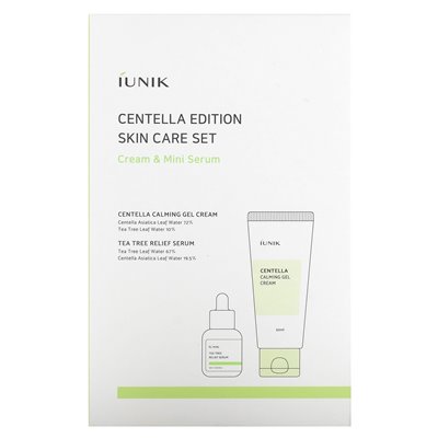 Zestaw pielęgnacji skóry iunik, Centella Edition, krem ​​i mini serum, 2 -częściowy zestaw
