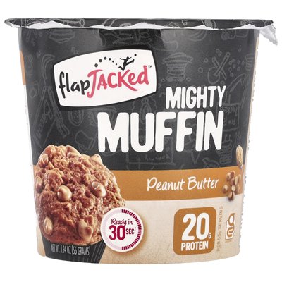 Flapjacked, Mighty Muffin, masło orzechowe, 1,94 uncji (55 g) Flapjacked, Mighty Muffin, masło orzechowe, 1,94 uncji (55 g)