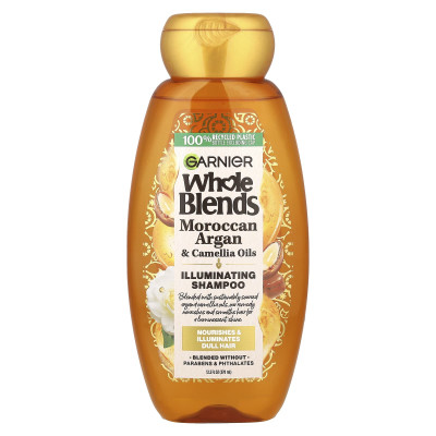 Garnier, Whole Blends, Iluminating Shampoo, Maroccan Argan &amp Camellia Oils, 12,5 Fl Oz (370 ml)