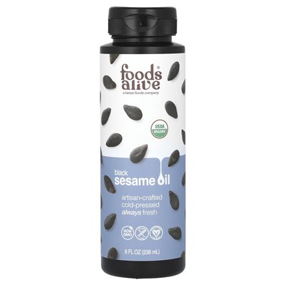 Żywność żywa, ekologiczny czarny olej sezamowy, rzemieślnicze na zimno, 8 fl oz (236 ml) Żywność żywa, ekologiczny czarny olej sezamowy, rzemieślnicze na zimno, 8 fl oz (236 ml)