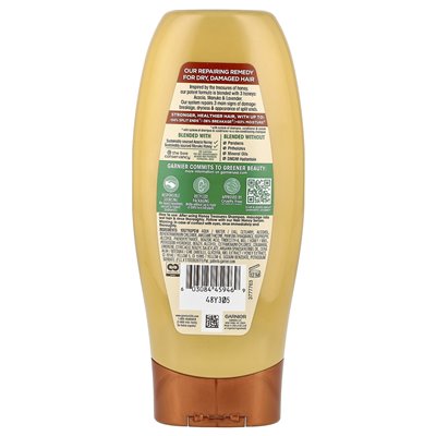 Garnier, całe mieszanki, naprawa, suche, uszkodzone włosy, skarby miodne, 12,5 fl oz (370 ml)