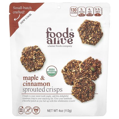 Foods Alive, wydychane chips, klon i cynamon, 4 uncje (113 g) Foods Alive, wydychane chips, klon i cynamon, 4 uncje (113 g)