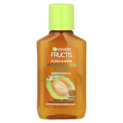 Garnier, Fructis, Eleek &amp Shine, marokański elegancki olej wygładzający, 3,75 fl oz (111 ml)