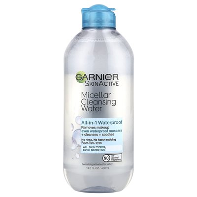 Garnier, Skinactive, micellar cleansing water, waterproof, 13.5 fl oz (400 ml)