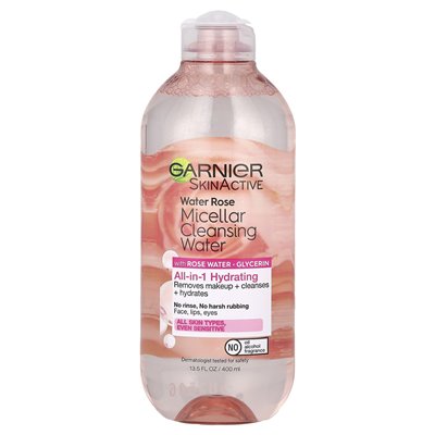 Garnier, Skinactive, Water Rose Micellar Water mit Rosenwasser + Glycerin, 13,5 fl oz (400 ml)
