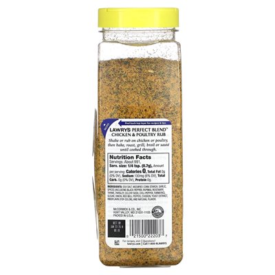 Lawry's, Perfect Blend, Chicken & Drobi Rub, 1 funt 8,5 uncji (694 g) Lawry's, Perfect Blend, Chicken & Drobi Rub, 1 funt 8,5 uncji (694 g)