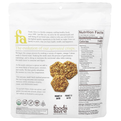Foods Alive, Exhaled Chips, Lemon Lenmonia, 4 oz (113 g)