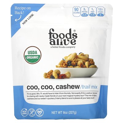 Foods Alive, Organic Trail Mix, COO, COO, cashew, 8 oz (227 g)