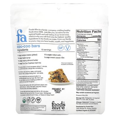 Foods Alive, Organic Trail Mix, COO, COO, nerkowca, 8 uncji (227 g) Foods Alive, Organic Trail Mix, COO, COO, nerkowca, 8 uncji (227 g)