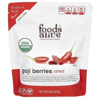 Living Food, Organic Goji Berries, Dried, 8 oz (227 g) Living Food, Organic Goji Berries, Dried, 8 oz (227 g)