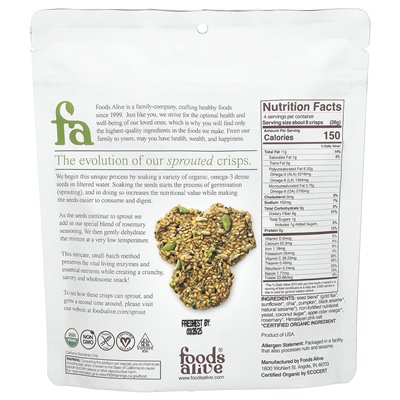 Foods Alive, Krustenchips, Rosmarin, 4 Stück (113 g)