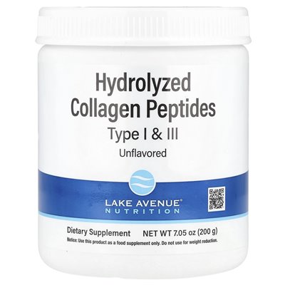 Lake Avenue Nutrition, zhydrolizowane peptydy kolagenowe, typ I i III, niezachwiany, 7,05 uncji (200 g) Lake Avenue Nutrition, zhydrolizowane peptydy kolagenowe, typ I i III, niezachwiany, 7,05 uncji (200 g)