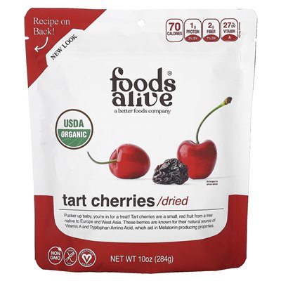 Living Food, Organic Cherries, Dried, 10 oz (284 g)