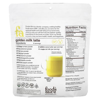 Foods Alive, Cacao Butter Waflers, 8 uncji (227 g) Foods Alive, Cacao Butter Waflers, 8 uncji (227 g)