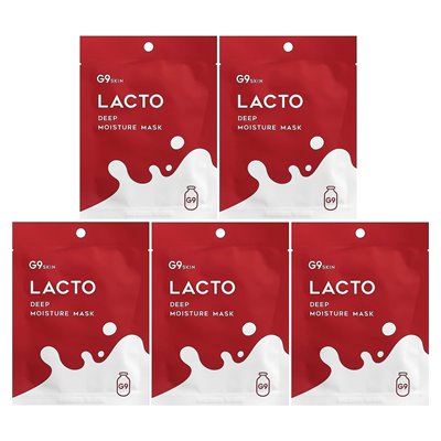G9SKIN, LACTO, GEEP WILTURE Beauty mask, milk, 5 sheets, 0.74 fl oz (22 ml)