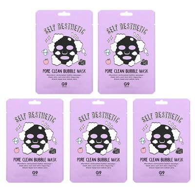 G9SKIN, ESTETYCZNA, PORE CLEY BUBBLE UEATUTY MASK, 5 arkuszy, 0,78 fl oz (23 ml)