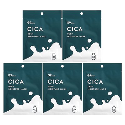 G9SKIN, CICA, Deep Moisture Beauty Mask, Milk, 5 Sheets, 0.74 fl oz (22 ml)