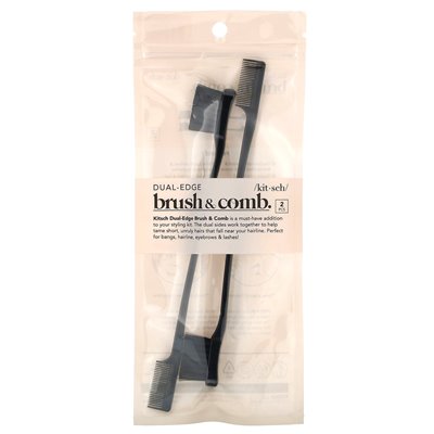 Daub, double edge brush and comb, 2 brushes