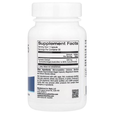 Lake Avenue Nutrition, Curcumin 95, 500 mg, 30 veg capsules