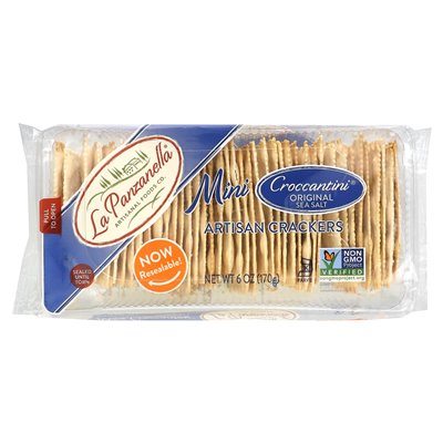 La Panzanella, Mini Croccantini Artisan Crackers, Oryginalna sól morska, 6 uncji (170 g)