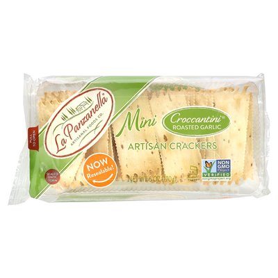 La Panzanella, Mini-Croccantini, handgefertigte Cracker, gerösteter Knoblauch, 6 oz (170 g)