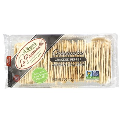 La Panzanella, Croccantini Artisan Crackers, Cracked Pepper, 6 uncji (170 g)
