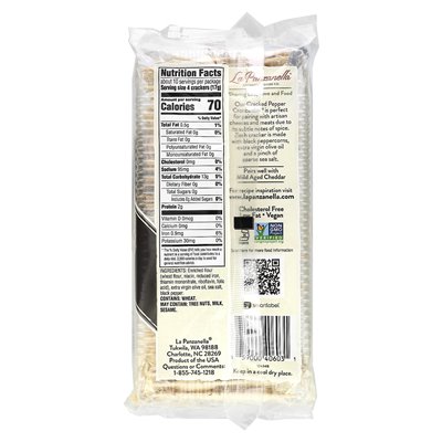 La Panzanella, Croccantini Artisan Crackers, Cracked Pepper, 6 uncji (170 g)