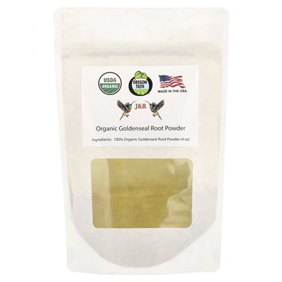 J&ampR Port Trading, Organic Goldenseal Root Powder, 4 uncje