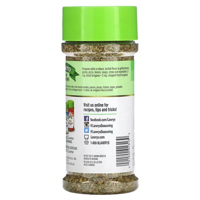 Lawry's, Casero, ganzer Oregano, 2,5 oz (70 g) Lawry's, Casero, ganzer Oregano, 2,5 oz (70 g)