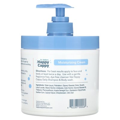 Happy Cappy, Moisturizing Cream, Fragrance Free, 12 fl oz (355 ml) Happy Cappy, Moisturizing Cream, Fragrance Free, 12 fl oz (355 ml)