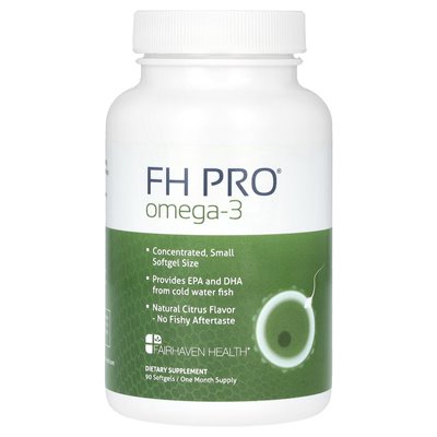 Fairhaven Health, FH Pro Omega-3, naturalne cytrusy, 90 softgels