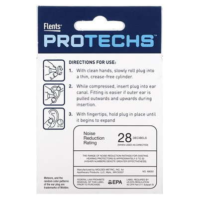 Flent, protechs, sleep, meteorowe zatyczki do ucha, 10 par Flent, protechs, sleep, meteorowe zatyczki do ucha, 10 par