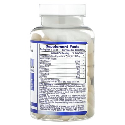 Hi Tech Pharmaceuticals, Beta Sitosterol, 500 mg, 90 tabletek