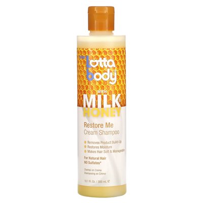 Lottabody, przywróć mnie, szampon kremowy z mlekiem i miodem, 10,1 uncji (300 ml)