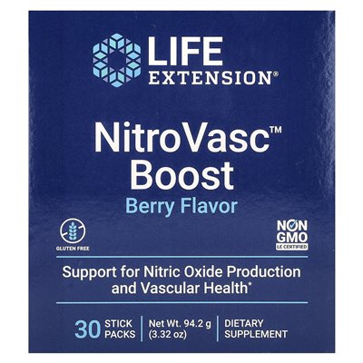 Life Extension, Nitrovasc ™ Boost, Berry, 30 paczek, 3,32 uncji (94,2 g)
