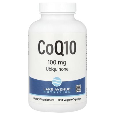 Lake Avenue Nutrition, COQ10, Ubikinon klasy USP, 100 mg, 360 kapsułek wegetariańskich