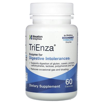 Enzymy Houston, Trienza, enzym dla nietolerancji trawiennych, 60 kapsułek