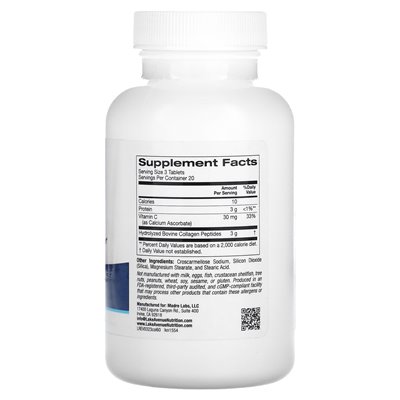 Lake Avenue Nutrition, zhydrolizowany kolagen typ I i III, 3000 mg, 60 tabletek (1000 mg na tablet) Lake Avenue Nutrition, zhydrolizowany kolagen typ I i III, 3000 mg, 60 tabletek (1000 mg na tablet)