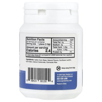 Epic Dentist, Xylitol-Kaugummi, zuckerfrei, Pfefferminze, 50 Stück