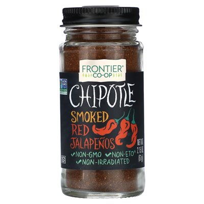 Frontier Co-Op, Chipotle, wędzone czerwone Jalapenos, 2,15 uncji (61 g) Frontier Co-Op, Chipotle, wędzone czerwone Jalapenos, 2,15 uncji (61 g)