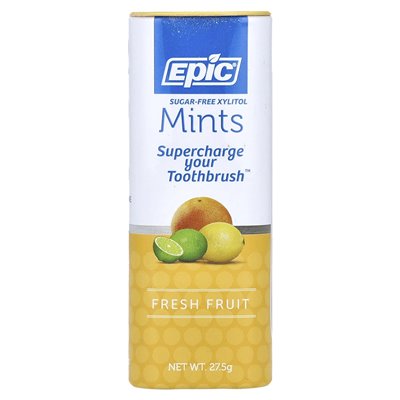 Epic dentist, xylitol sugar free, fresh fruit, 27 mints, 27.5 g