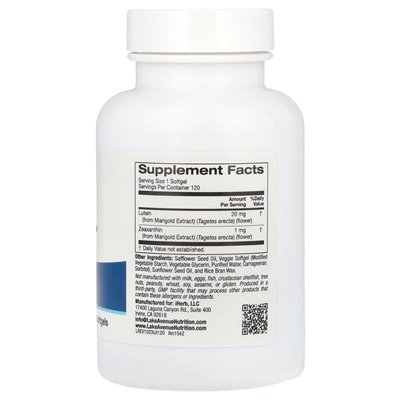 Lake Avenue Nutrition, Lutein, 20 mg, 120 weiche Gemüse