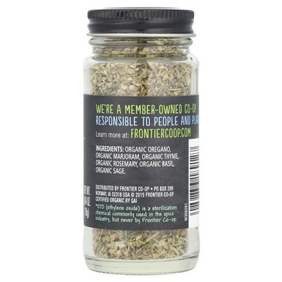 Frontier Co-Op, Organic Italian przyprawianie z Morza Śródziemnego Oregano, 0,64 uncji (18 g)